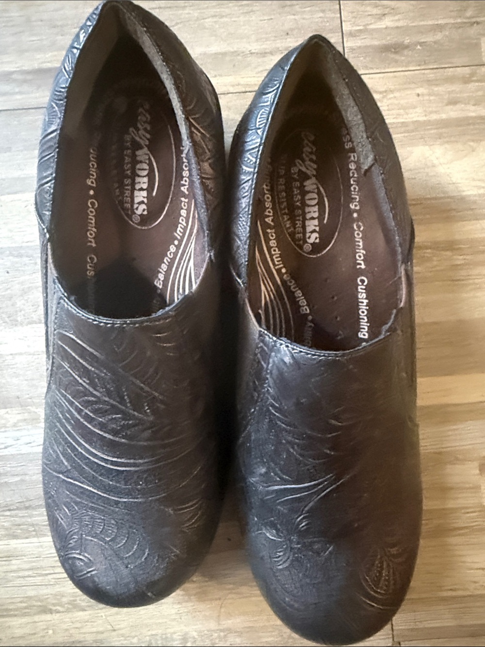 Men's Embossed Brown Slip-On Comfort Loafers